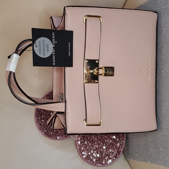 πHPπNanette Lepore πNWTπ Mini Light Pink Vegan Leather Crossbody Purse!ππ - Picture 12 of 12